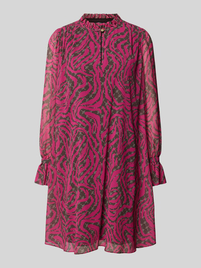 JOOP! Knielange jurk met all-over motief Fuchsia - 2