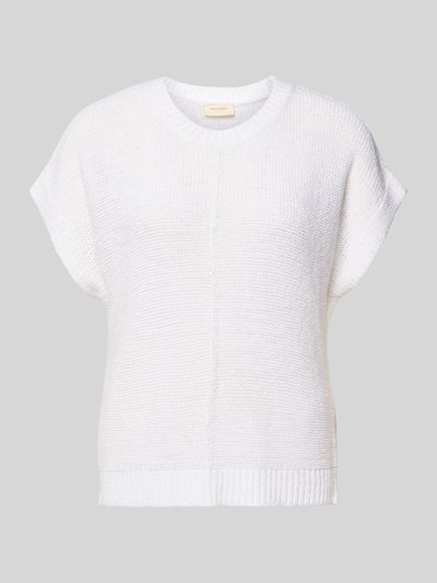 FREE/QUENT Gebreid shirt met kapmouwen model 'Estapper' Wit - 2