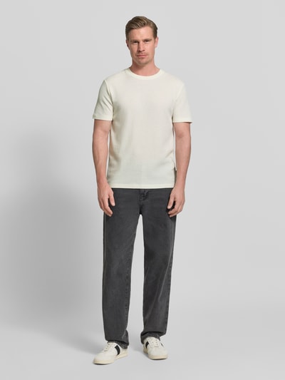 Tom Tailor Denim Regular Fit T-Shirt aus Baumwoll-Mix Offwhite 1