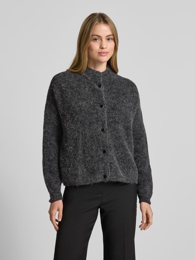 Gestuz Gebreid jack met knoopsluiting, model 'Alpha' Antraciet - 4
