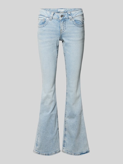Produktfoto, Low Bootcut Jeans mit Eingrifftaschen Modell 'Y2k' von Gina Tricot in hellem Blau, Baumwoll-Elasthan-Mix, Bootcut Fit