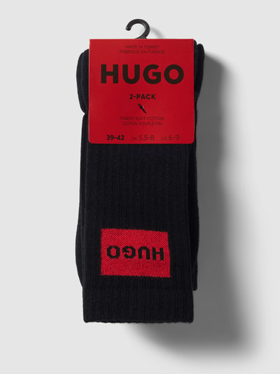 HUGO Socken mit Label-Stitching im 2er-Pack Black 3