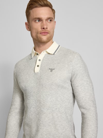 Barbour Sweter z dzianiny z kołnierzykiem polo model ‘Hilden’ Piaskowy 3