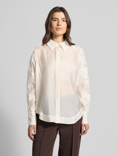 Cph Muse Relaxed Fit Bluse mit Spitze und verdeckter Knopfleiste Offwhite 4