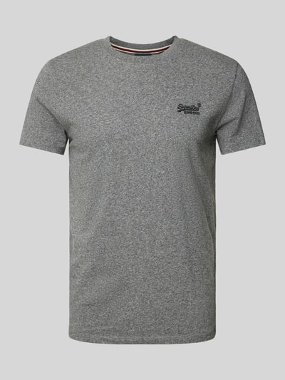 Superdry T-shirt z wyhaftowanym logo Średnioszary melanż 2