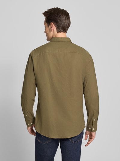 SELECTED HOMME Slim fit vrijetijdsoverhemd van puur katoen, model 'SLIMOWEN' Olijfgroen gemêleerd - 5