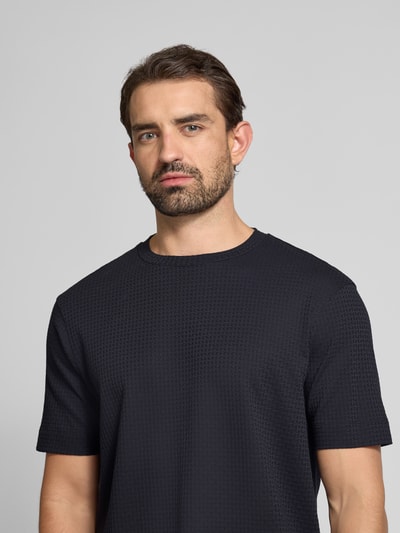 Emporio Armani T-Shirt mit Logo-Stitching und Rundhalsausschnitt Marine 3