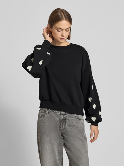 Only Relaxed Fit Sweatshirt aus Baumwoll-Mix Modell 'MACY' Black 4