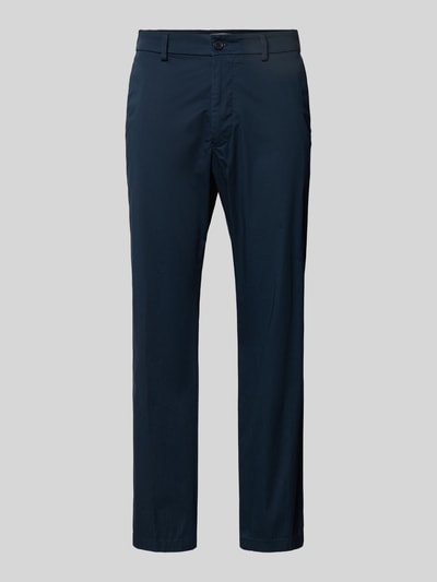 Produktfoto, Straight Fit Stoffhose mit Eingrifftaschen Modell 'Ajend' von Drykorn in Dunkelblau, aus Baumwoll-Mix, Knopf- und Reißverschluss, Herren, glatte Oberfläche, Bundweite 42 cm, Innenbeinlänge 74 cm