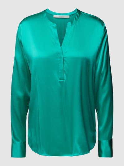 Herzensangelegenheit Zijden blouse met V-hals Groen - 2