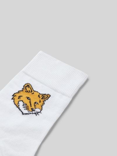 MAISON KITSUNE Socken mit Motiv-Print Weiss 2