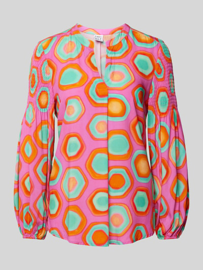 Emily Van den Bergh Blouse van viscose met all-over motief Felroze - 2