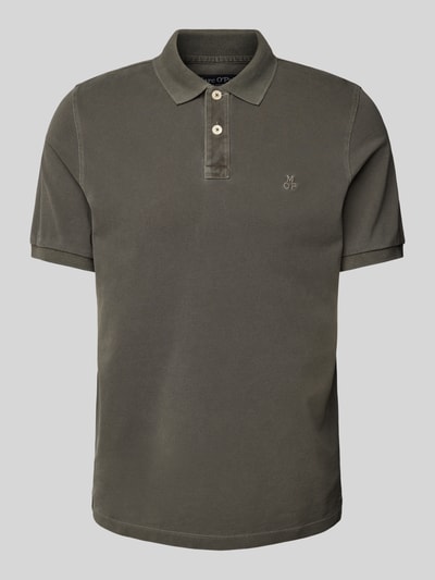 Marc O'Polo Regular Fit Poloshirt aus reiner Baumwolle mit Logo-Stitching Oliv 2