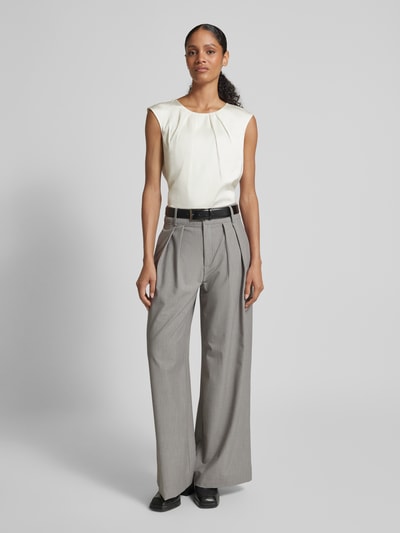 Christian Berg Woman Selection Bluse mit gelegten Falten Ecru 1