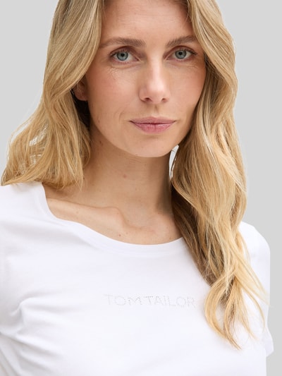 Tom Tailor Regular Fit T-Shirt mit Label-Schriftzug Weiss 3