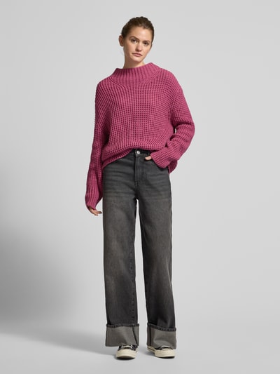 Marc O'Polo Denim Gebreide pullover met ronde hals Fuchsia - 1