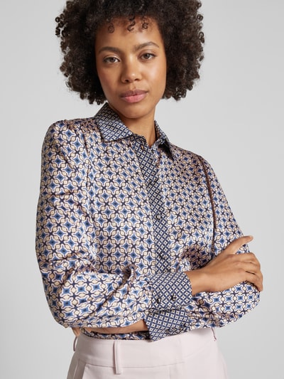 Jake*s Collection Blouse met all-over print Donkerblauw - 3