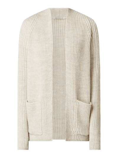 Drykorn Lange cardigan met alpaca, model 'Blommie' Beige gemêleerd - 2