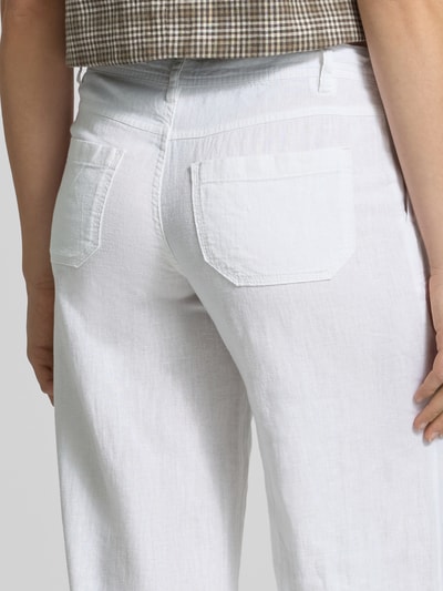 Gina Tricot Mid Waist Hose aus Leinen-Baumwoll-Mix Weiss 3