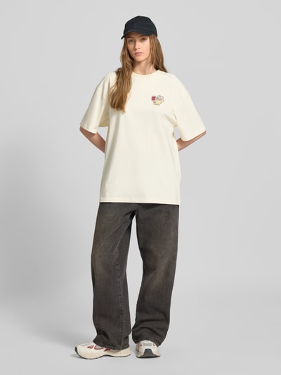 REVIEW Oversized T-Shirt mit Motiv-Print Offwhite 1