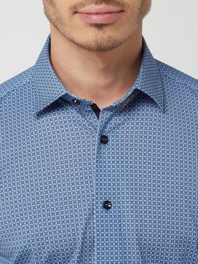 OLYMP Regular fit zakelijk overhemd van jersey Bleu - 3