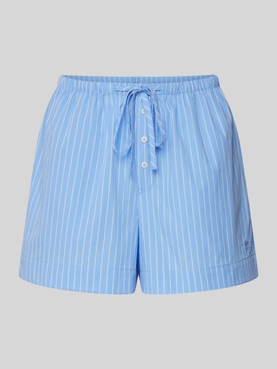 Marc O'Polo Flared Pyjama-Shorts mit Streifenmuster Modell 'MIX N MATCH' Hellblau 1