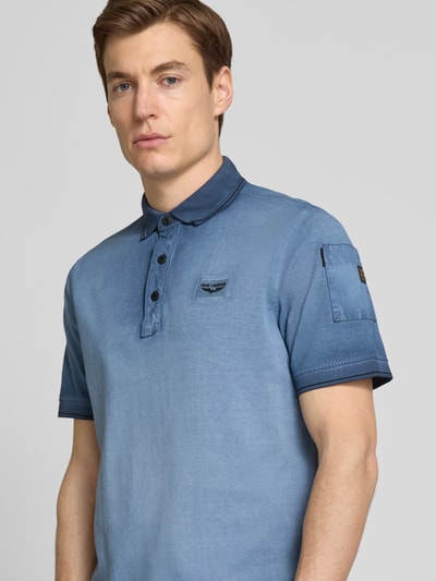 PME Legend Slim fit poloshirt met labelstitching Marineblauw - 3