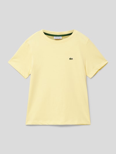 Lacoste T-shirt met logostitching Lichtgeel - 1