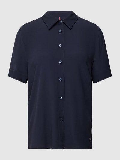 Tommy Hilfiger Bluse mit durchgehender Knopfleiste Modell 'ESSENTIAL FLUID' Dunkelblau 2