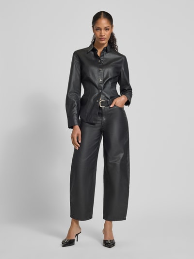 Jake*s Casual Jeans met wijde pijpen en steekzakken Zwart - 1