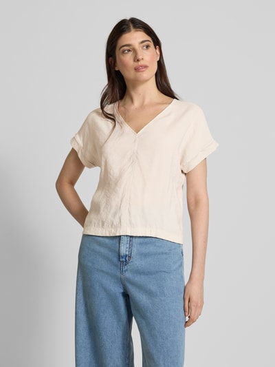 OPUS T-shirt met V-hals, model 'Solme' Zand - 4