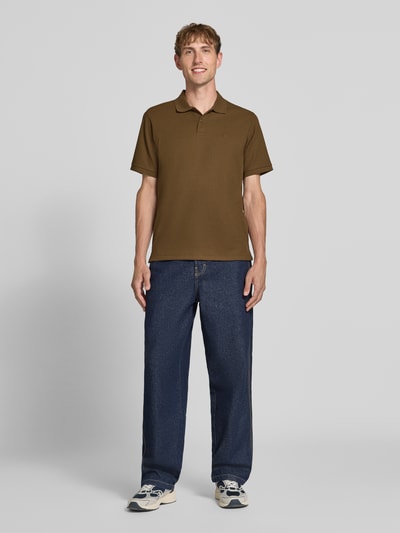JACK & JONES koszulka polo o kroju slim fit z wyhaftowanym logo model 'AUSTIN' Średniobrązowy 1
