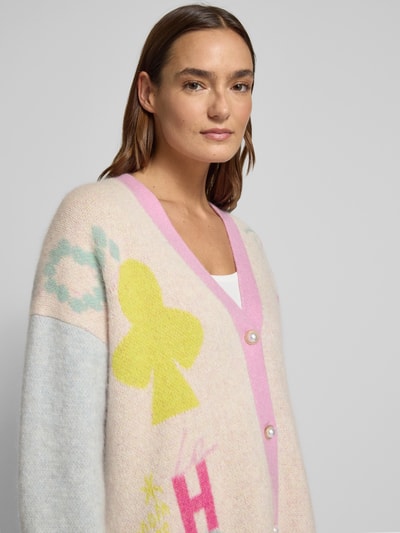 Herzensangelegenheit Cardigan van wolmix met V-hals en knoopsluiting Offwhite - 3