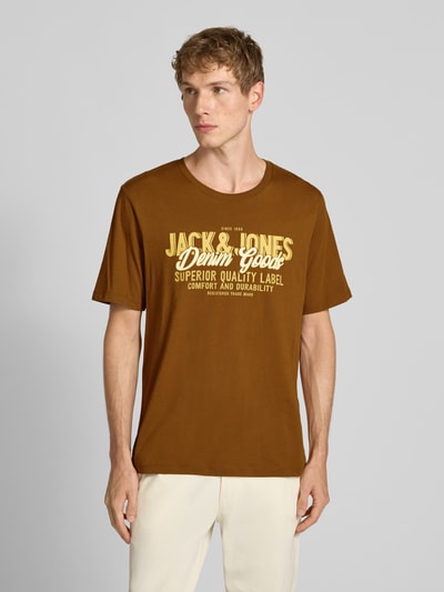 Jack & Jones T-shirt z nadrukiem z logo Beżowy 4