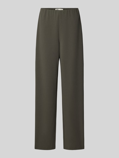 Produktfoto, Wide Leg Weite Hose aus reiner Viskose Modell 'BREMEN' von ONLY, Damen Weite Hose, einfarbiges Dunkelgrün, glatte Oberfläche