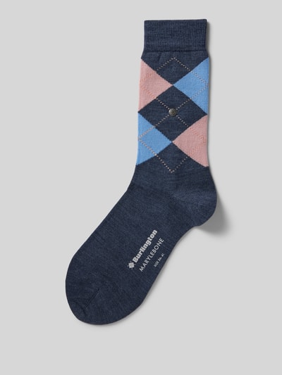 Burlington Socken aus Schurwoll-Mix Modell 'Marylebone' Blau 1