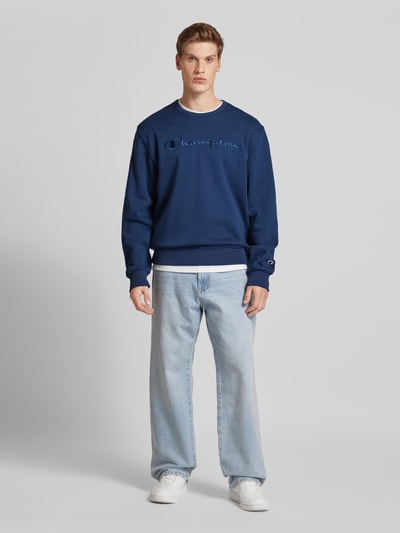 CHAMPION Sweatshirt mit Label-Stitching Marine 1