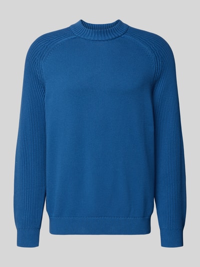 Selected Homme Sweter z dzianiny o kroju regular fit z czystej bawełny model ‘DERECK’ Królewski niebieski 2