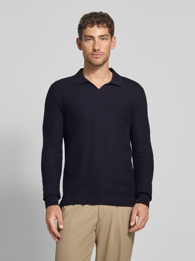 Jack & Jones Premium Strickpullover mit gerippten Abschlüssen Modell 'EASTON' Dunkelblau 4