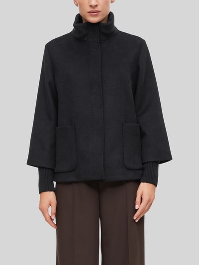 s.Oliver BLACK LABEL Webpelzjacke mit geripptem Stehkragen Black 3