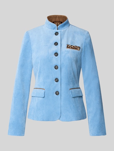 Productfoto, Blazer in Cord-Optik van White Label, lichtblauw, staande kraag, borst- en klepzakken, knoopsluiting, corduroystructuur