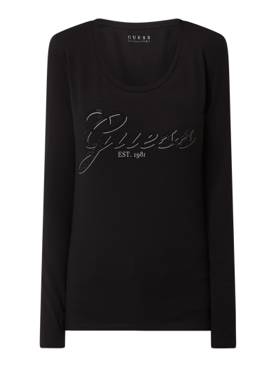 Guess Longsleeve mit Logo-Print Modell 'Raise' Black 2