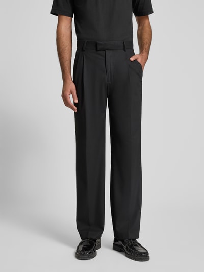 MCNEAL Regular fit pantalon met viscose en persplooien Zwart - 4