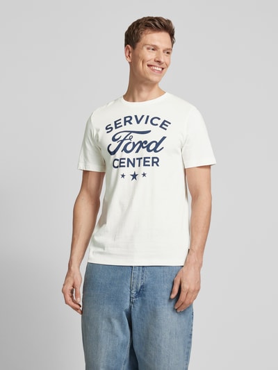 s.Oliver RED LABEL Regular Fit T-Shirt aus reiner Baumwolle mit Ford®-Print Weiss 4