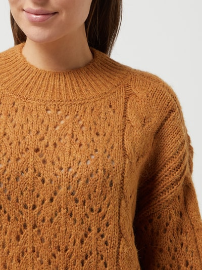 Scotch & Soda Pullover mit Lochmuster  Mittelbraun 3