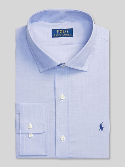 Produktfoto, Regular Fit Businesshemd aus reiner Baumwolle van Polo Ralph Lauren, lichtblauw, kentkraag, lange mouw, logo-stiksel, uni, verstelbare manchetten