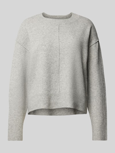 Vero Moda Sweter o kroju regular fit z dzianiny ze szwem na piersi model ‘ESTI’ Jasnoszary 2