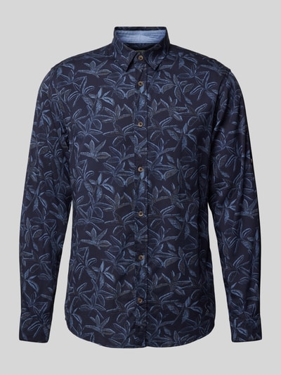 Tom Tailor Regular fit vrijetijdsoverhemd met all-over motief Marineblauw - 2