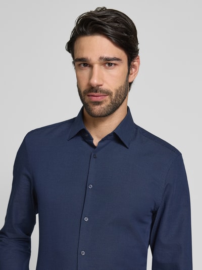 Jake*s Super Slim Fit Business-Hemd mit Knopfleiste Marine 3