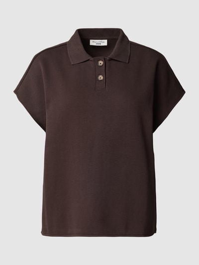 Marc O'Polo DENIM Poloshirt mit kurzer Knopfleiste Dunkelbraun 2